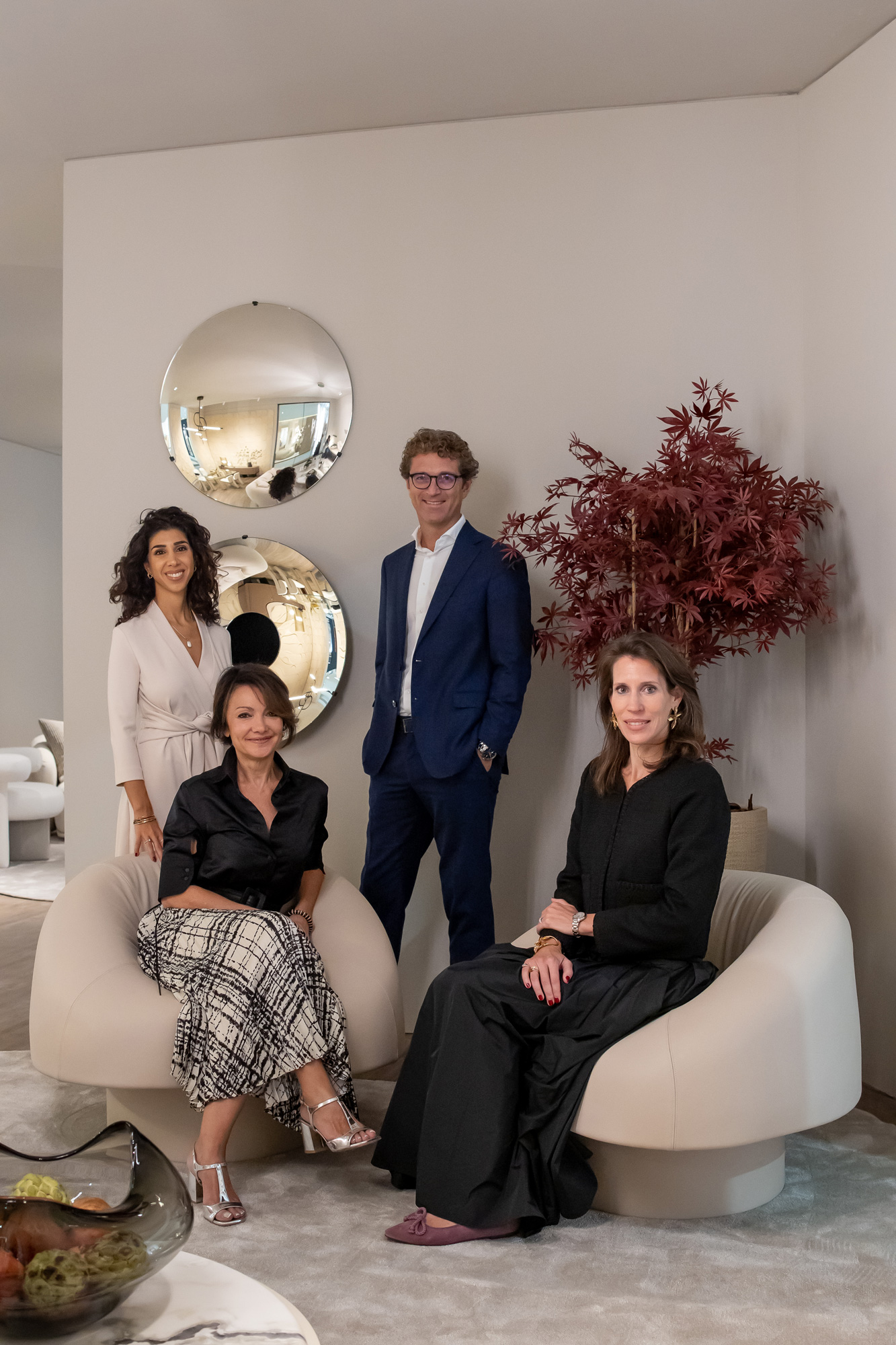 Silvia Gallotti and Cristina Zogheib of Gallotti&Radice at the Caspaiou stand at Downtown Design 2025