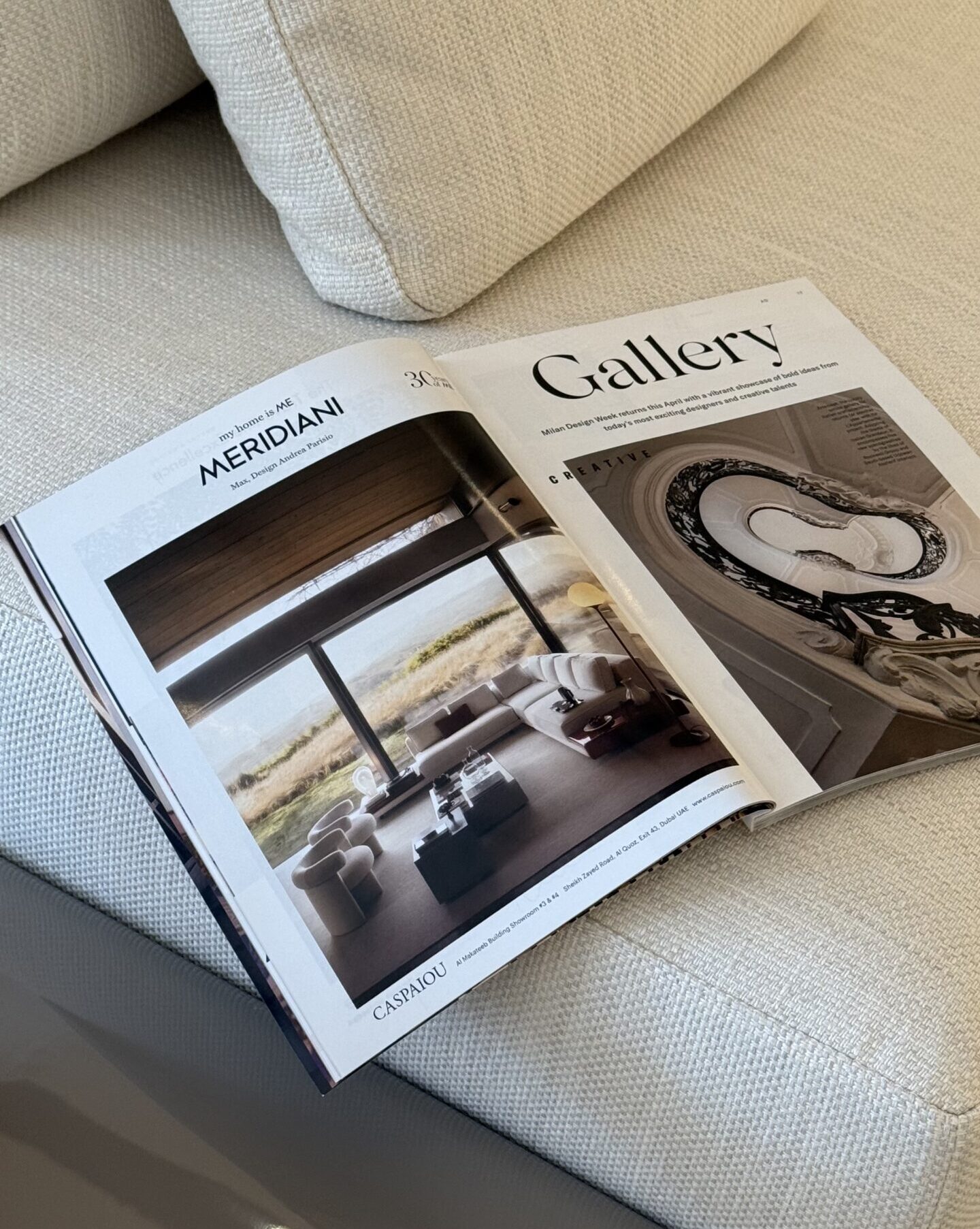 AD Middle East April/May 2026, including Caspaiou and Meridiani