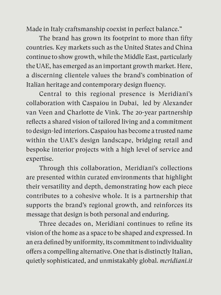 AD Middle East june July 2026 with Meridiani about Caspaiou